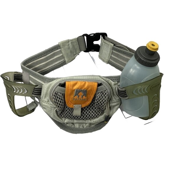 Nathan Hydration Snap Running Belt Gray/Orange with 1- 10oz Water Bottles - Picture 1 of 11